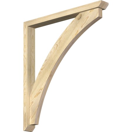 Thorton Slat Rough Sawn Bracket W/ Offset Brace, Douglas Fir, 4W X 36D X 40H